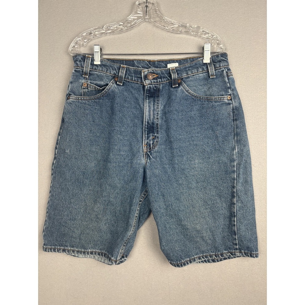 Levis 550 Shorts Mens 34 Blue Denim Relaxed Fit Made USA Vintage Jean 90s Y2K
